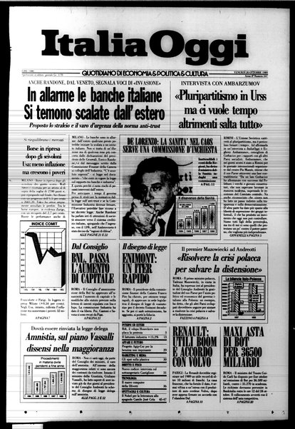 Italia oggi : quotidiano di economia finanza e politica